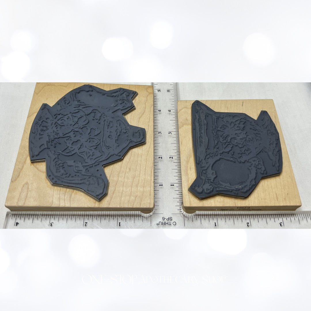 Art Impressions TEA POT & CUP Kettle Party Rubber Stamps Lot of 2