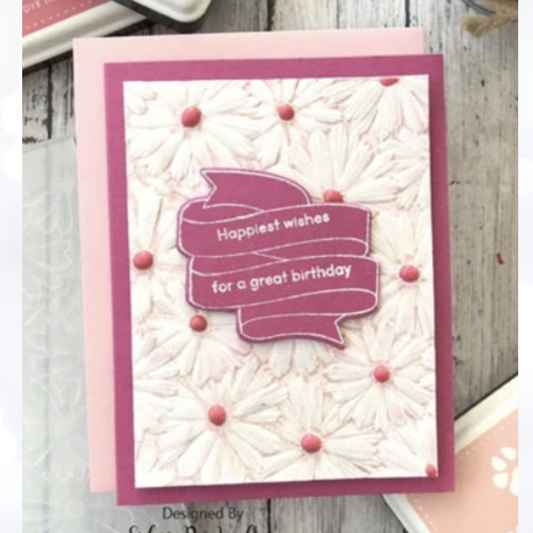 Simon Says Stamp BLOSSOM FIELD Circle Rings 3D Embossing Folders Lot of 3
