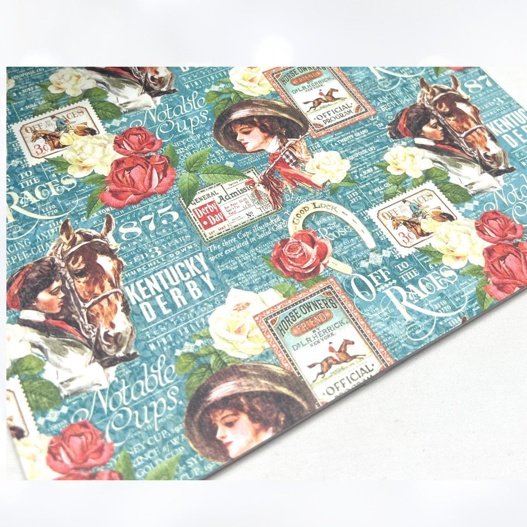 Graphic 45 OFF TO THE RACES Horses 8x8 Cardstock Paper Pack 24 Sheets