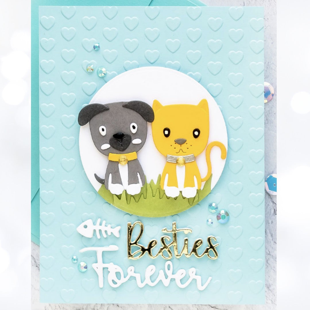 Spellbinders BESTIES FOREVER Cat Dog Small Die of the Month July 2019