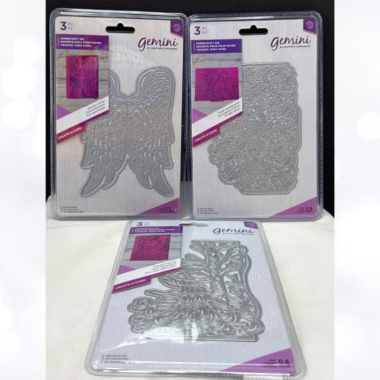 Gemini PEACOCK Angel Wings Flowers Dies Set of 3