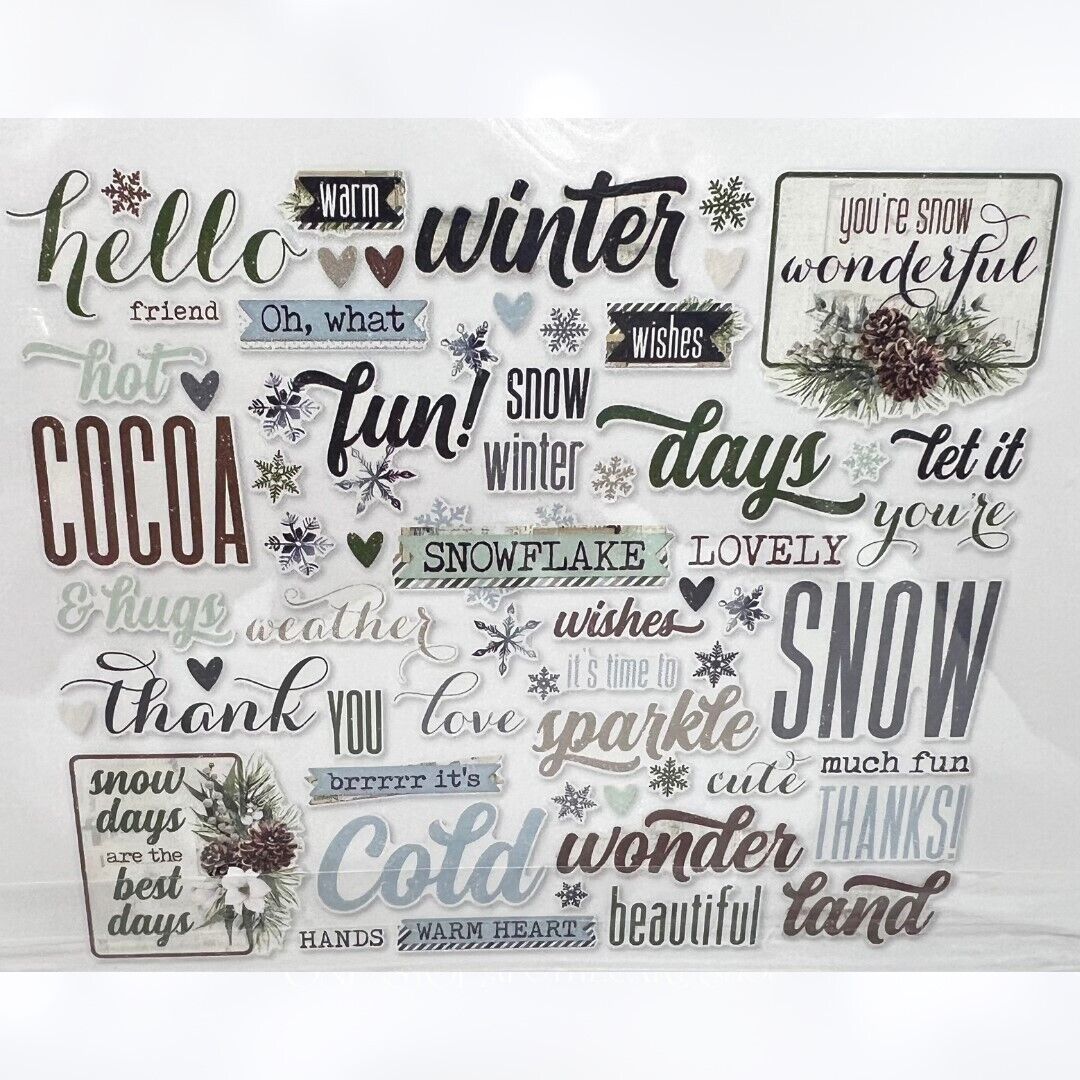 Simple Stories Vintage FRESH SNOW Christmas 6x8 Paper Die Cuts Collection Kit