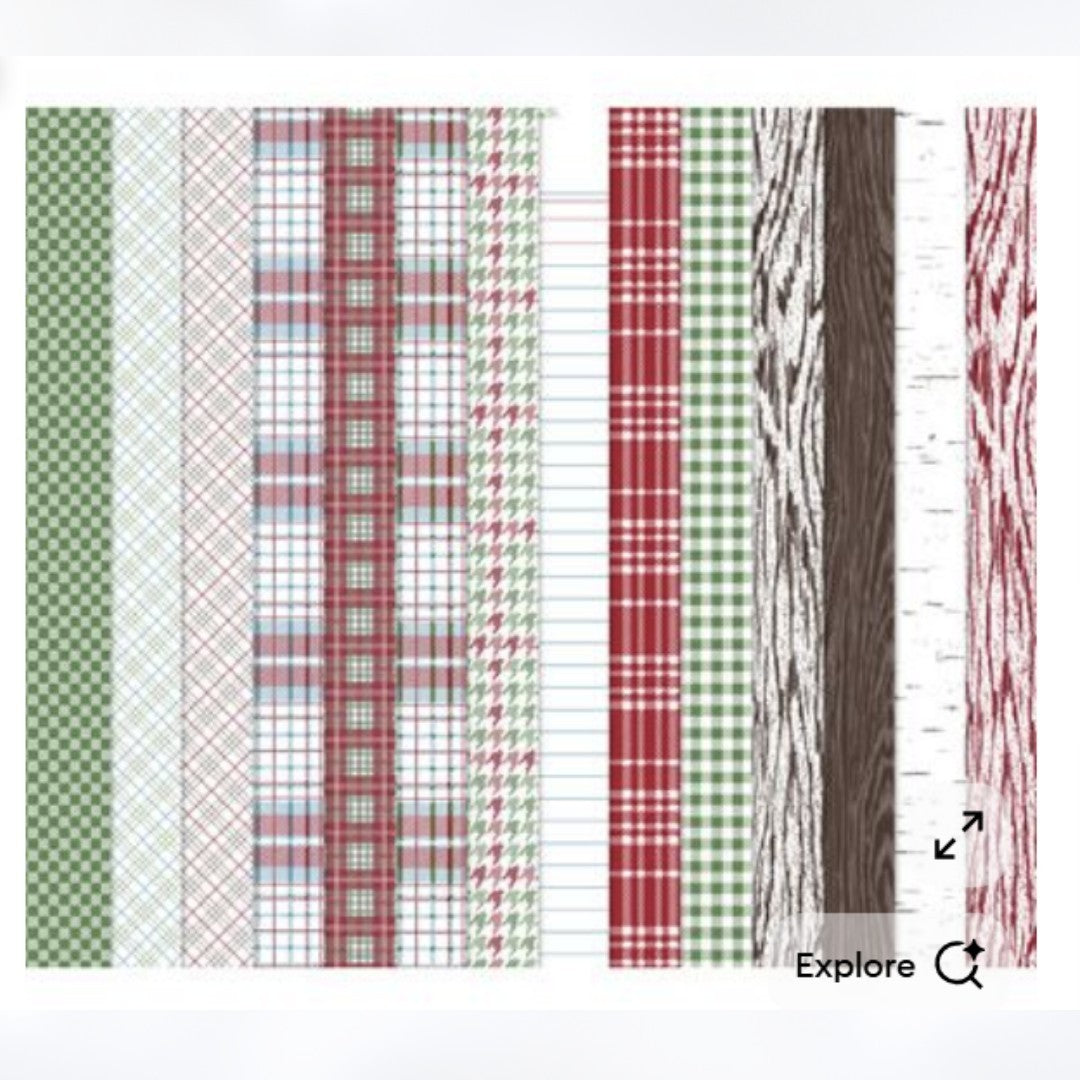 Stampin Up FROSTWOOD LODGE 12x12 Christmas Paper DSP Cardstock 16 Sheets