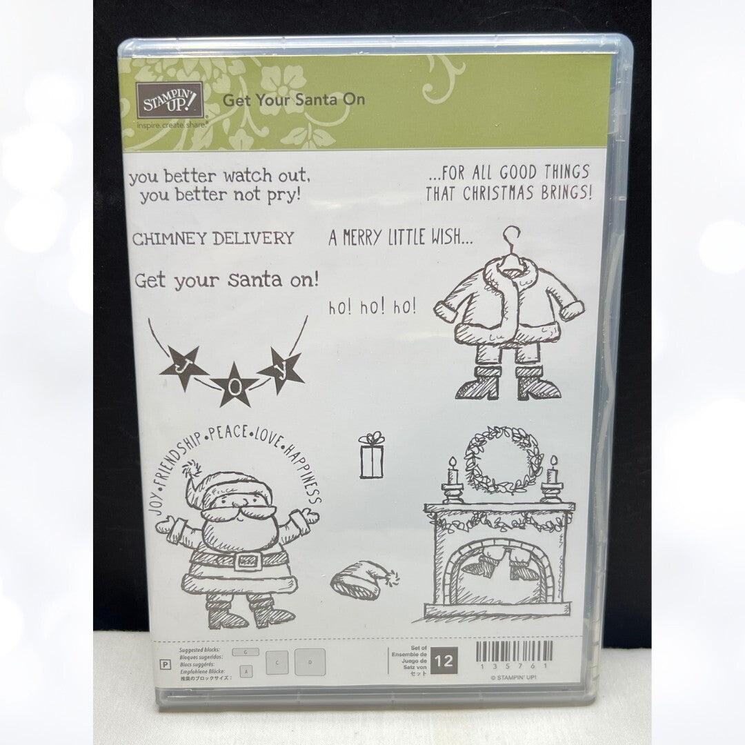 Stampin Up GET YOUR SANTA ON Claus Christmas Rubber Stamps