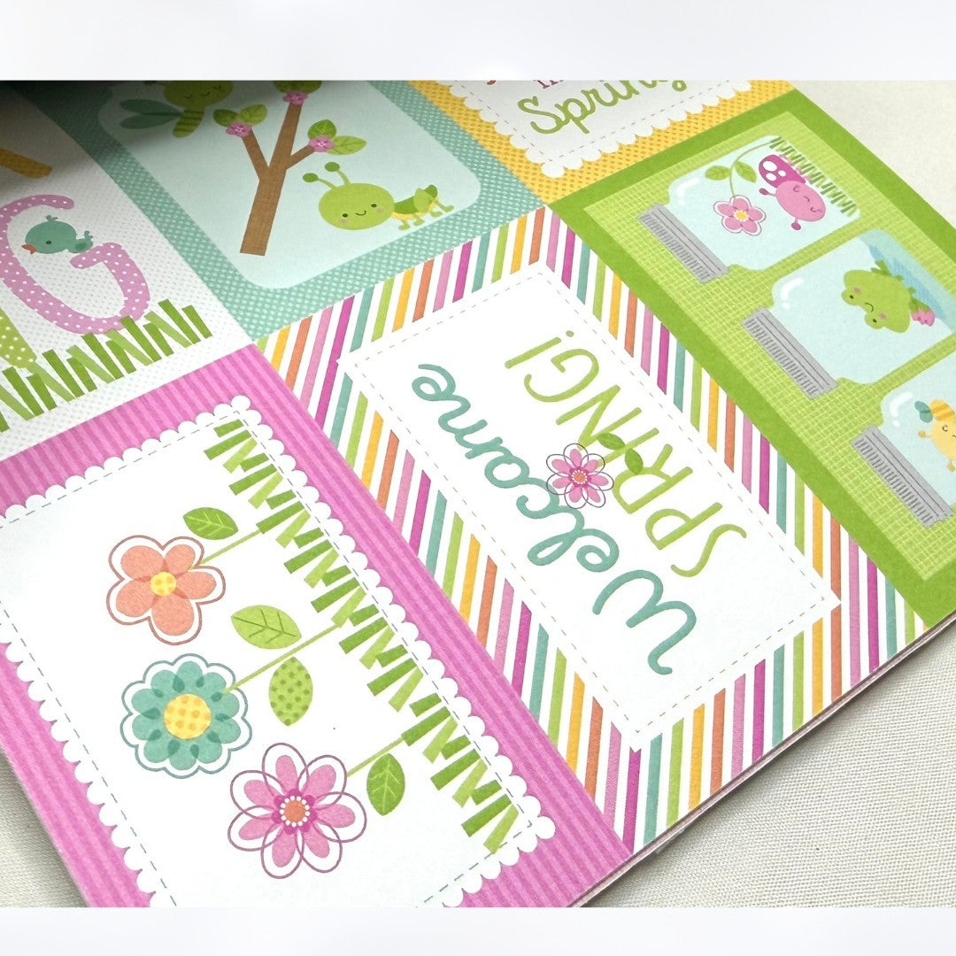Doodlebug SPRING THINGS Bugs Butterflies 6x6 Cardstock Paper 24 Sheets