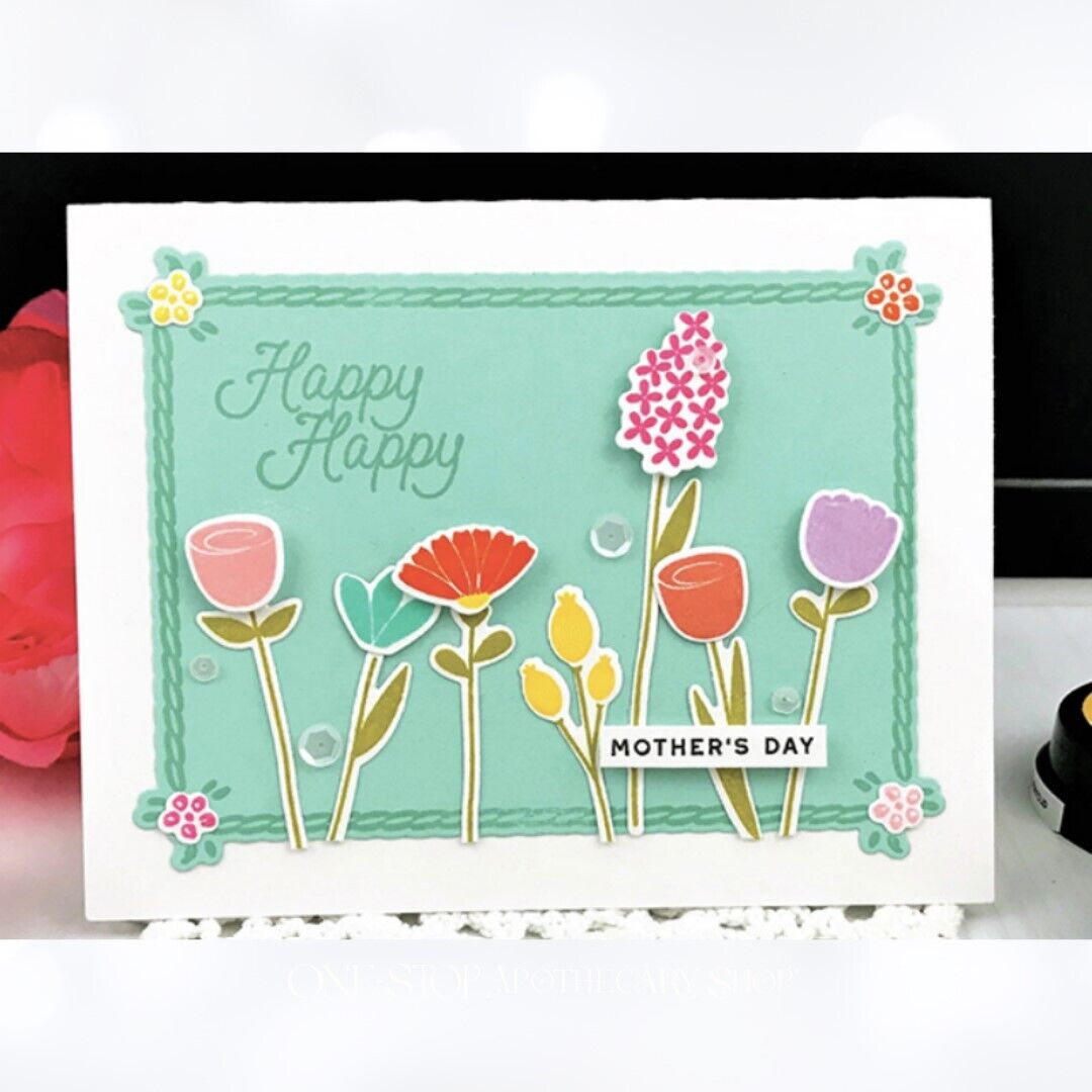 Papertrey Ink SIMPLE STEMS Flowers Rubber Stamps Dies