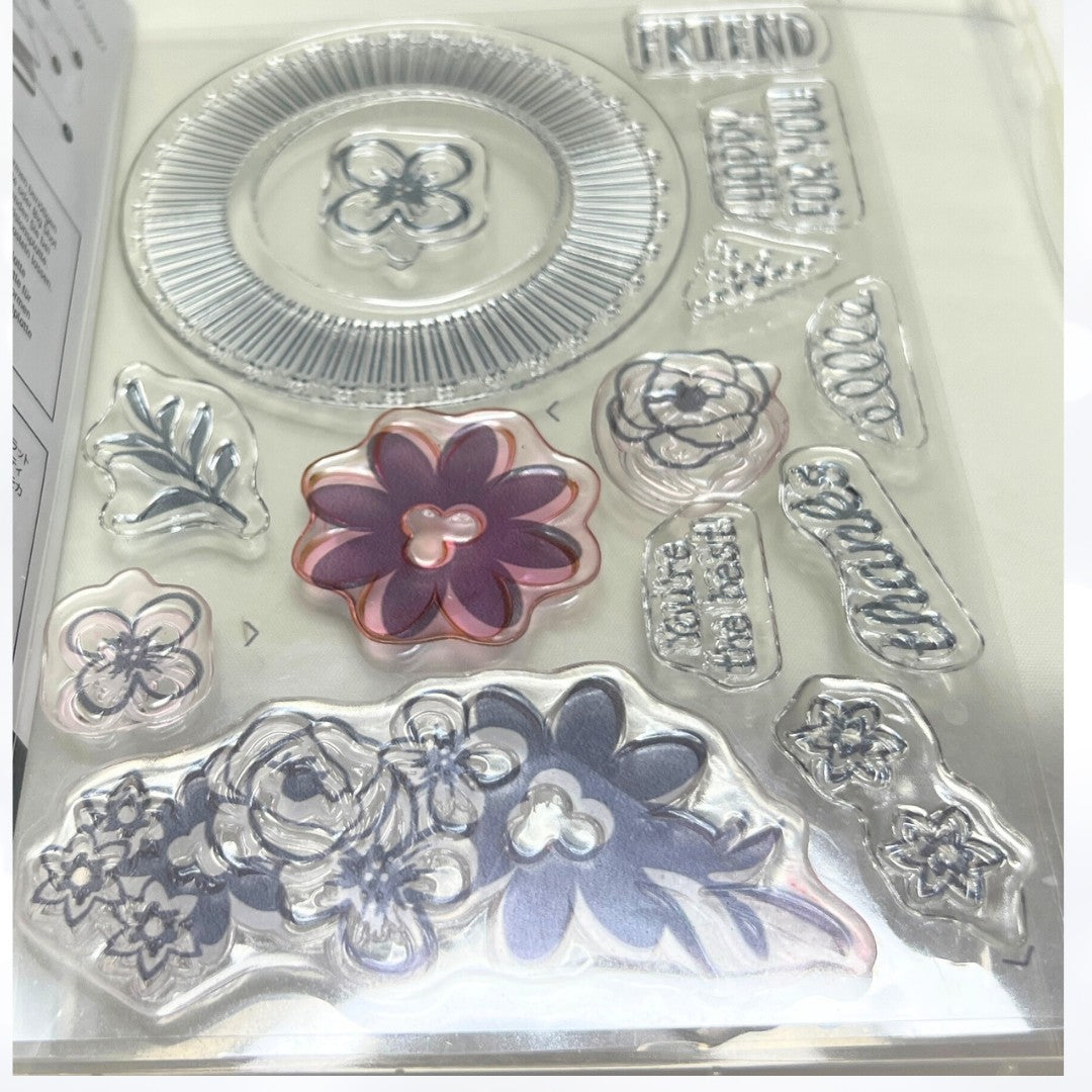 Stampin Up BOUQUET BLOOMS Gatefold Blossoms Rubber Stamps Framelits Dies