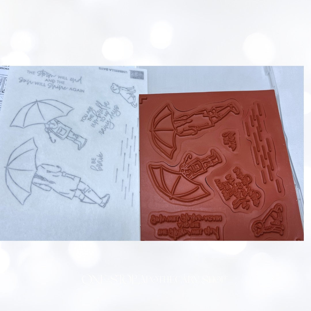 Stampin Up UMBRELLA DAYS Spring Dog Rubber Stamps