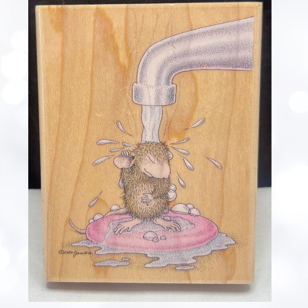 House Mouse WET BEHIND THE EARS Mudpie Mice Rubber Stamp