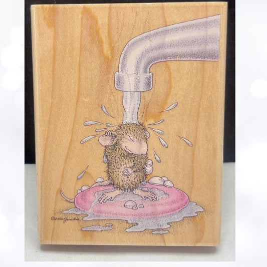 House Mouse WET BEHIND THE EARS Mudpie Mice Rubber Stamp