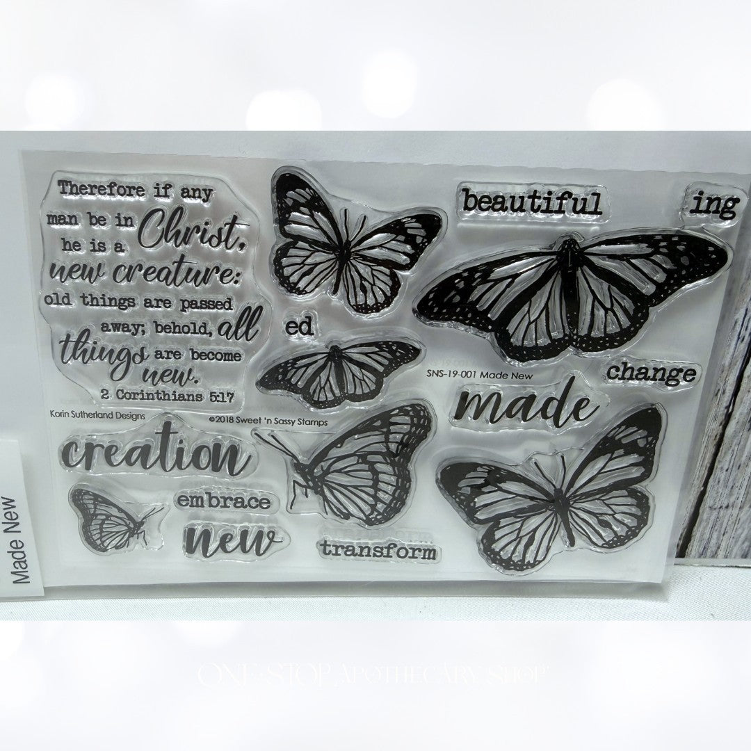 Sweet N Sassy MADE NEW Butterfly Bible Journaling Religious Rubber Stamps