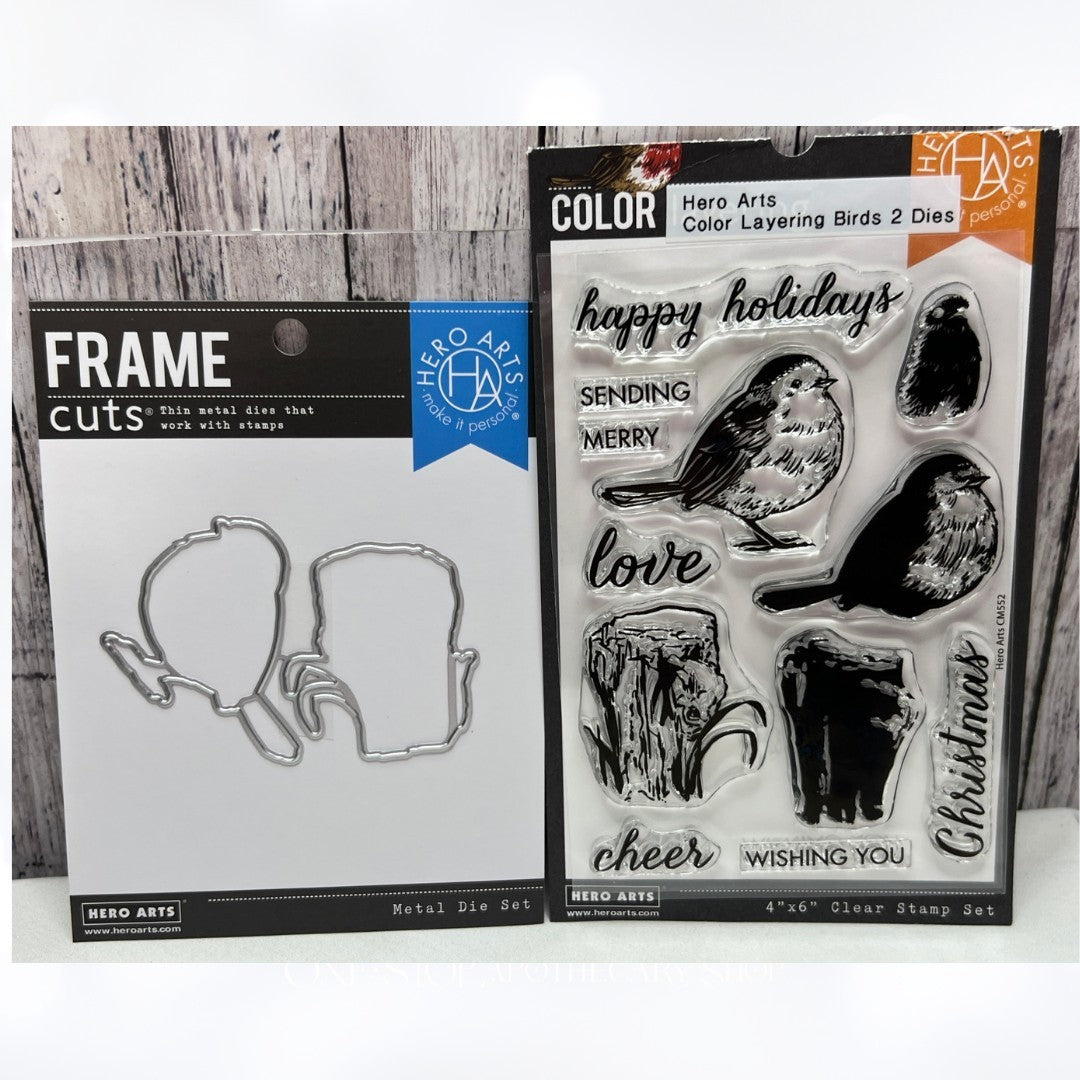 Hero Arts COLOR LAYERING BIRDS Rubber Stamps Dies