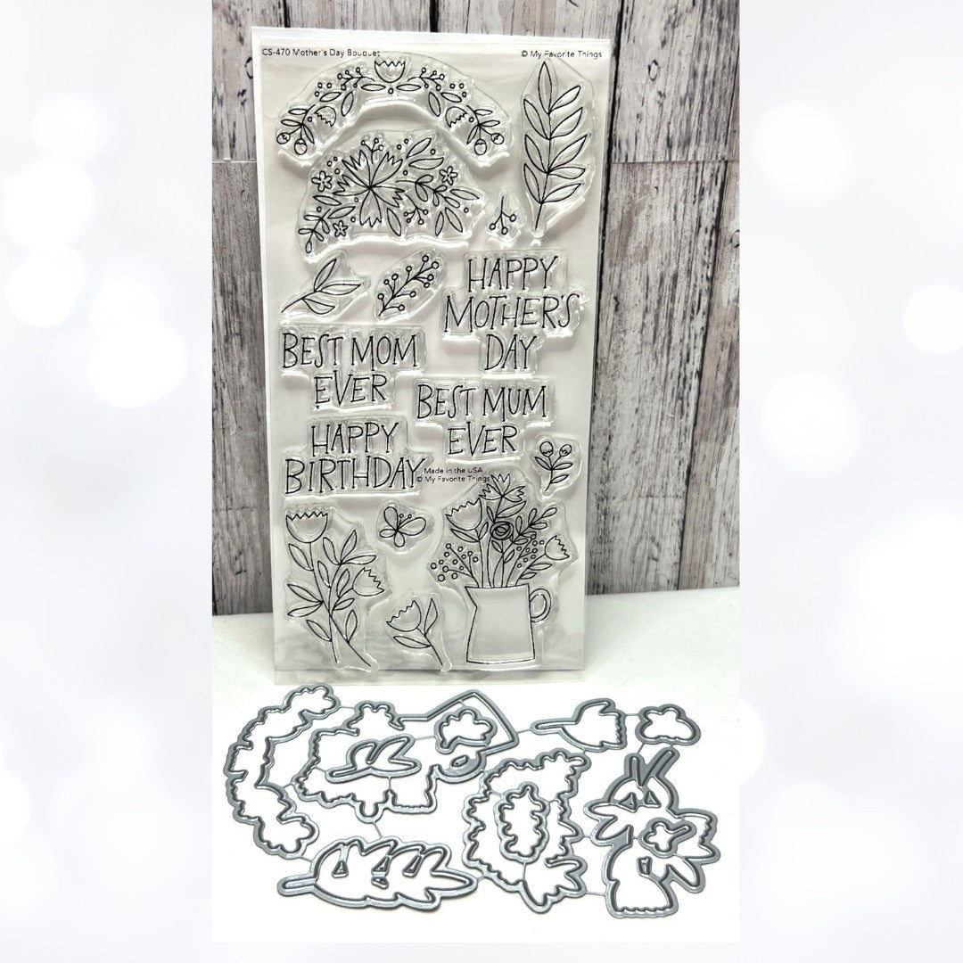 My Favorite Things MOTHER'S DAY BOUQUET Flowers Mom Rubber Stamps Dies