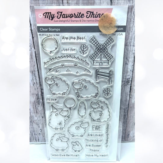 My Favorite Things EWE ARE THE BEST Sheep Birthday 4x8 Rubber Stamps