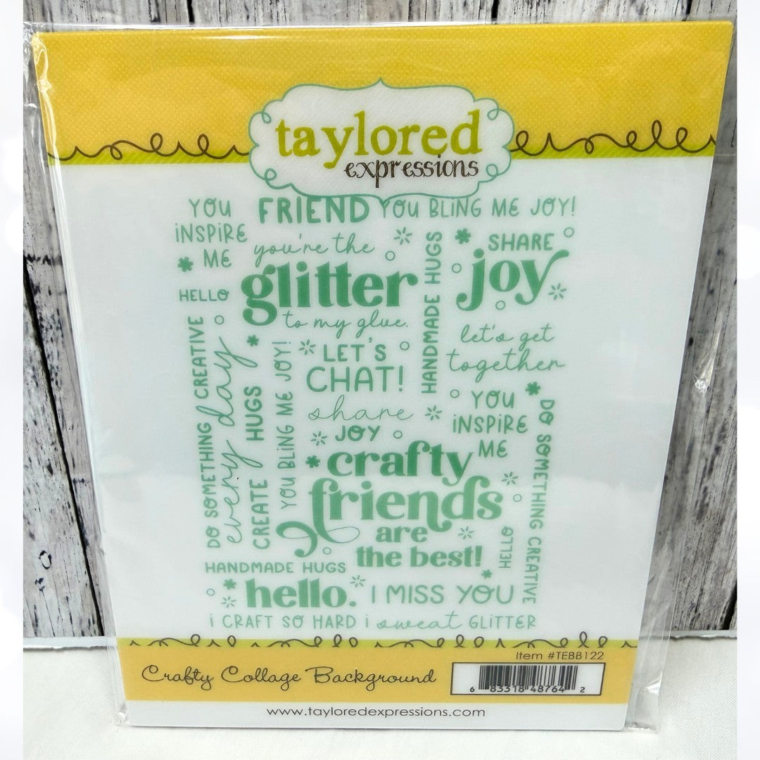 Taylored Expressions CRAFTY COLLAGE BACKGROUND Rubber Stamp