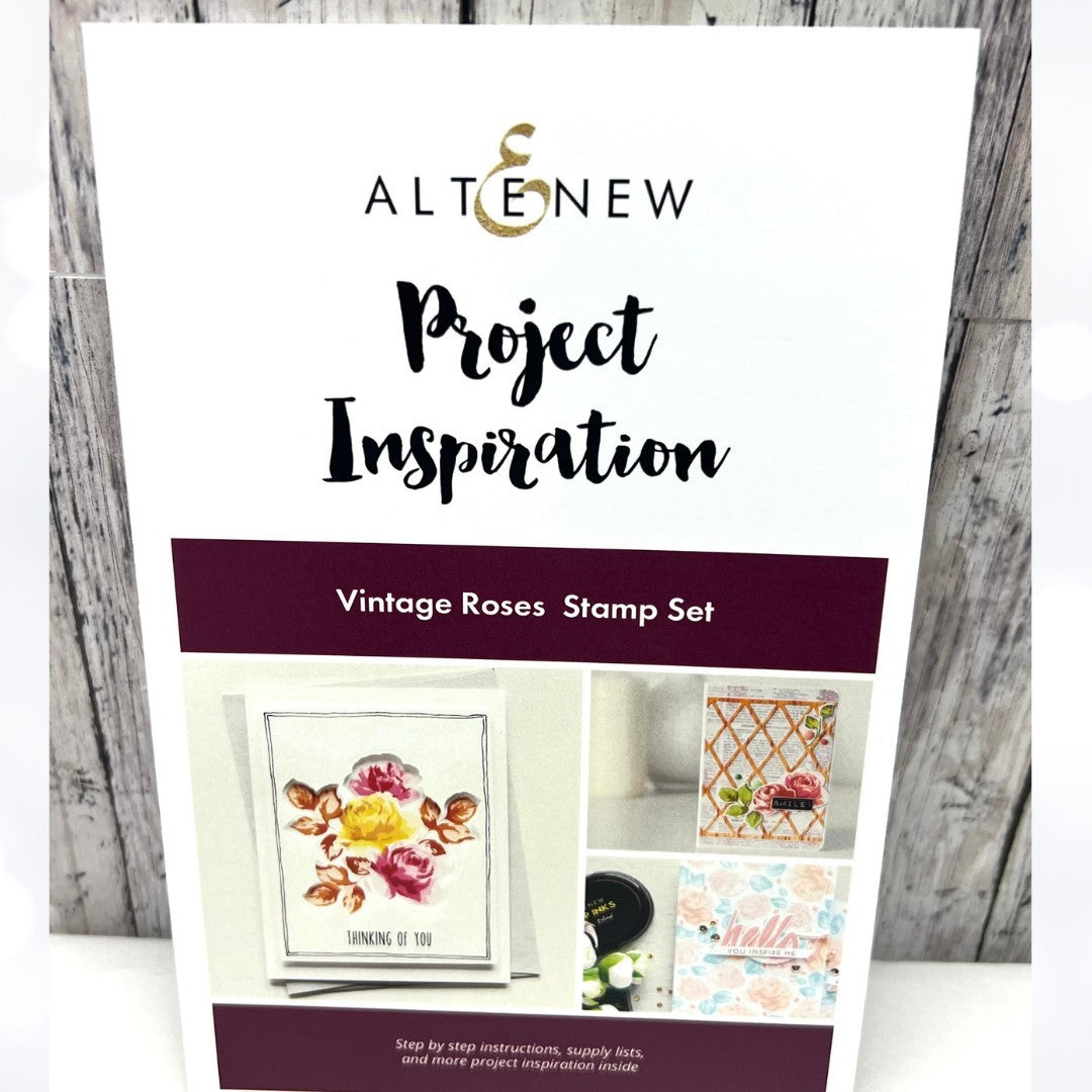 Altenew VINTAGE ROSES Rose Flowers Floral 6x8 Rubber Stamps Dies