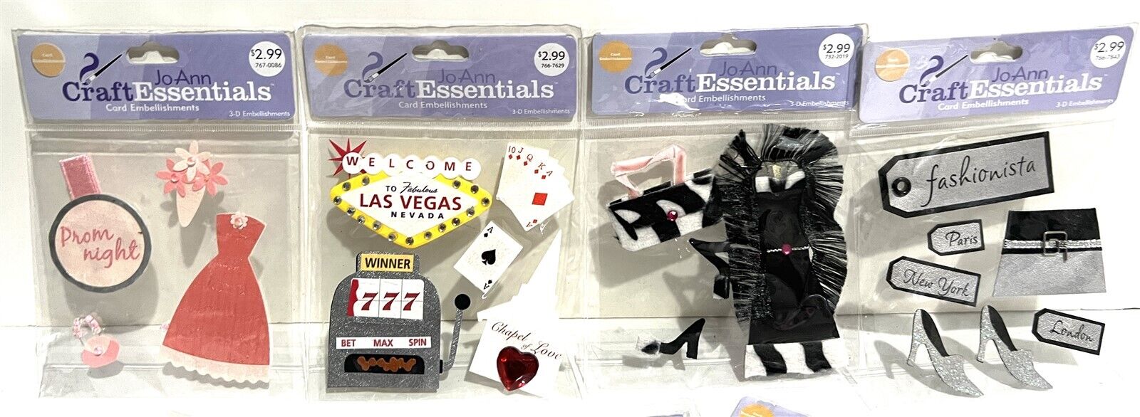 Jo-Ann Craft Essentials Holidays Flip Flops Halloween Christmas 3D Stickers Lot