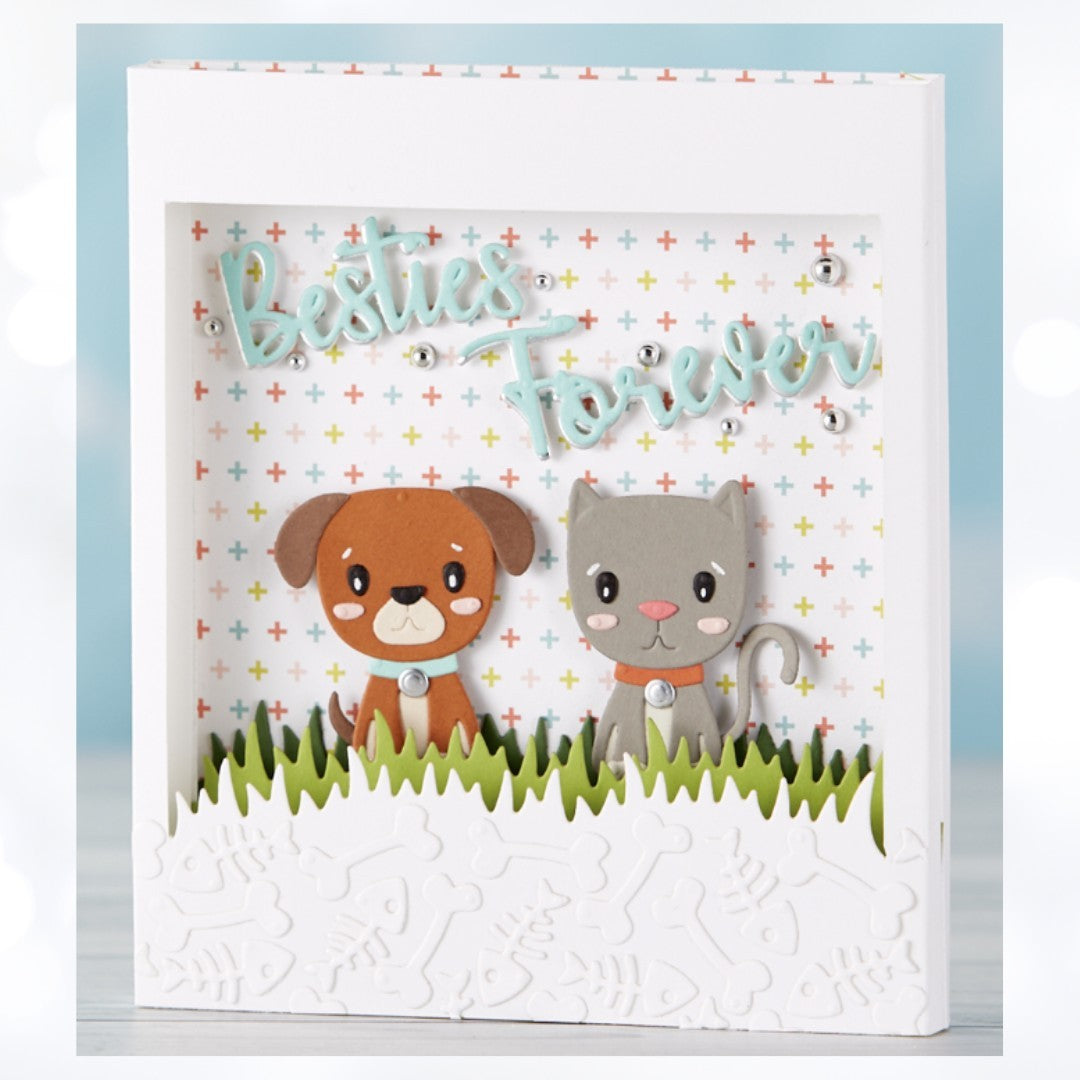 Spellbinders BESTIES FOREVER Cat Dog Small Die of the Month July 2019