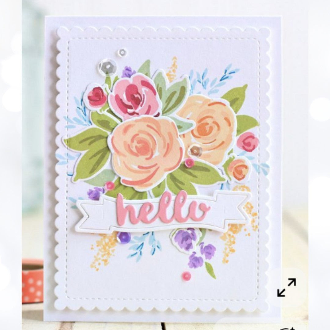 Wplus9 W Plus 9 FREE HAND FLORALS Flowers Rubber Stamps Dies