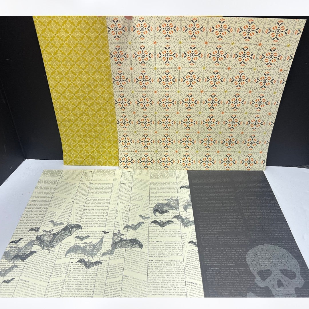 Stampin Up WITCHES BREW Frightful Sight 12x12 Halloween Cardstock DSP Paper Lot