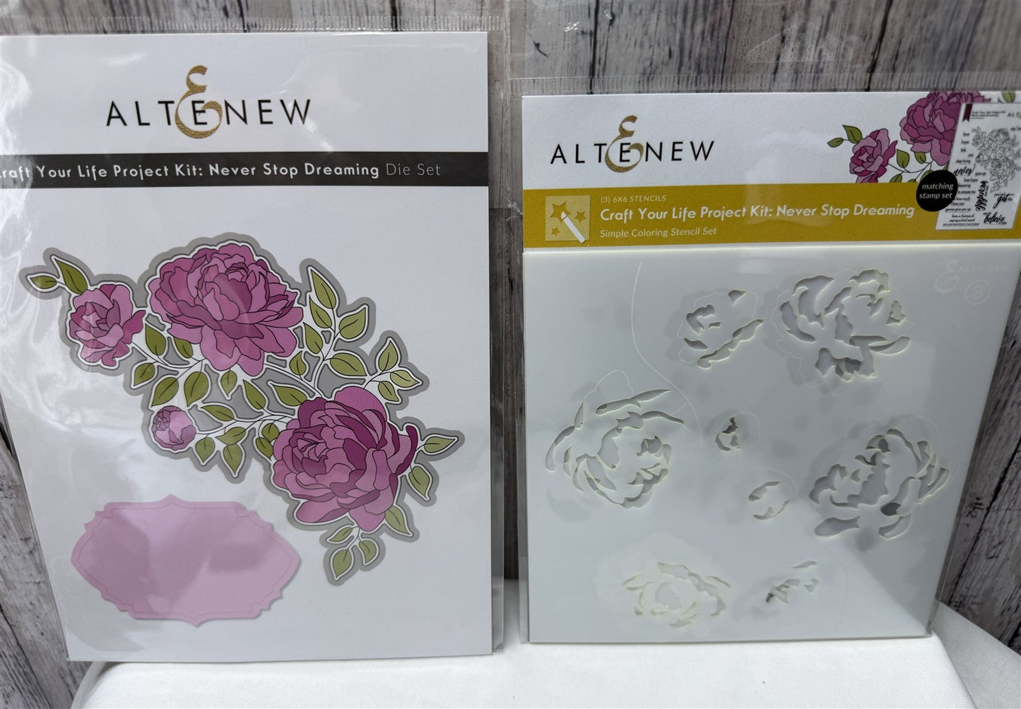 Altenew NEVER STOP DREAMING Craft Your Life Project Rubber Stamps Dies Kit