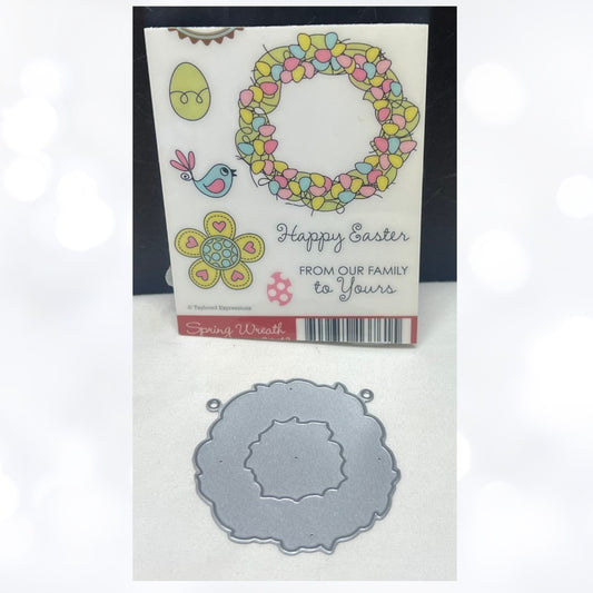 Taylored Expressions SPRING WREATH Easter Rubber Stamps Die