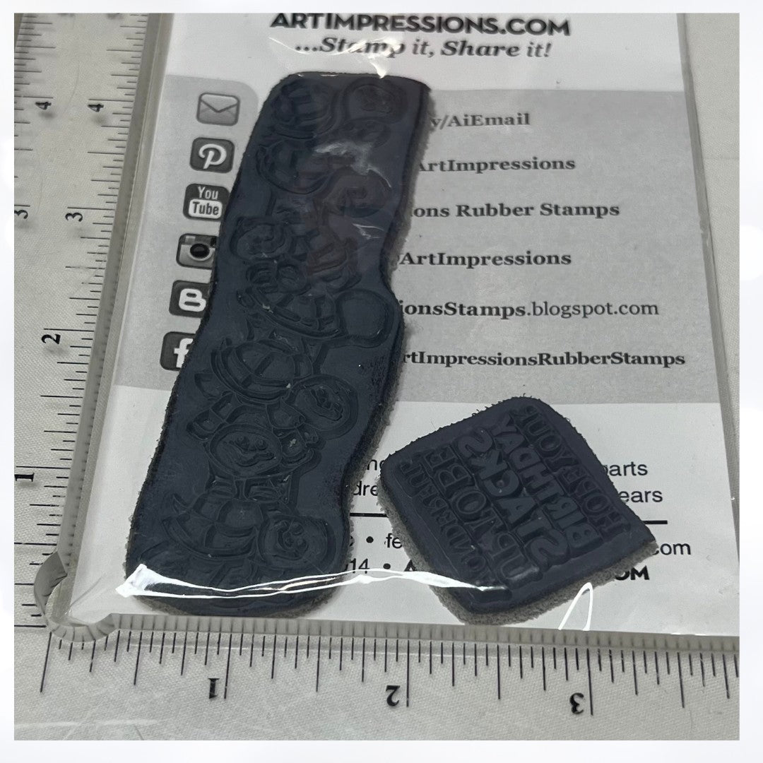 Art Impressions SLIDER Dog Stackers Turtles Rubber Stamps Interactive Die