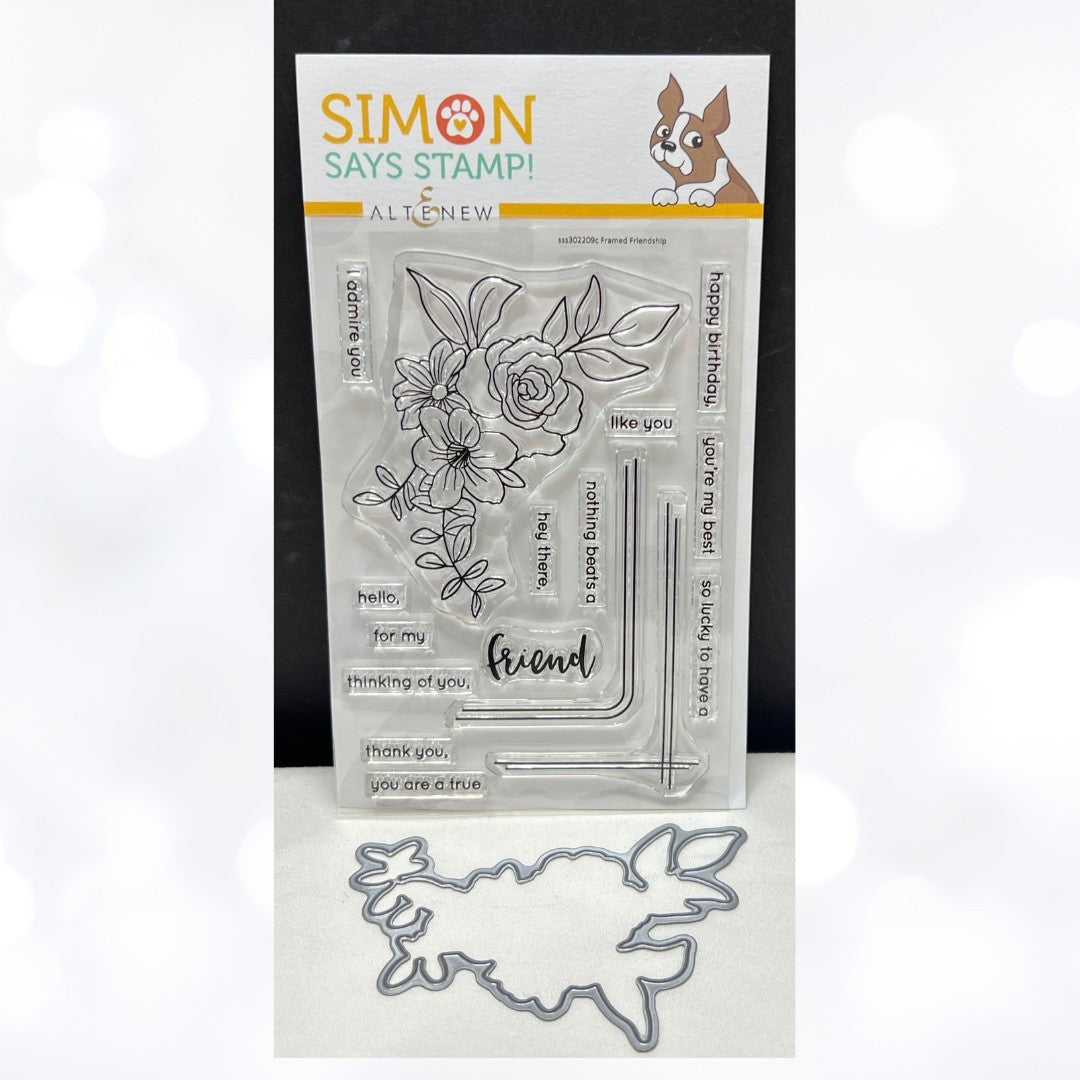 Simon Says Stamp Altenew STAMPTEMBER Framed Friendship Floral Rubber Stamps Die