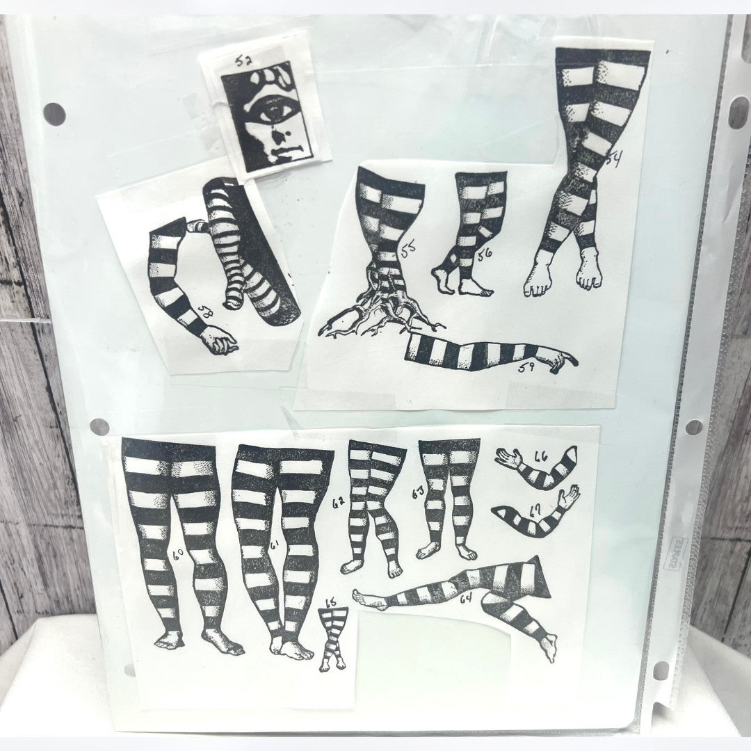 Teesha Moore ZETTIOLOGY Body Parts Legs Arms Mixed Media Rubber Stamps Rare