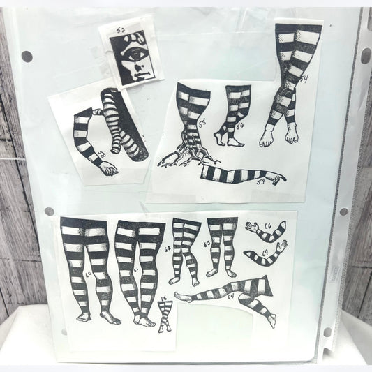 Teesha Moore ZETTIOLOGY Body Parts Legs Arms Mixed Media Rubber Stamps Rare