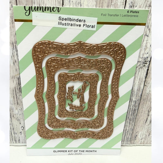 Spellbinders Glimmer ILLUSTRATIVE FLORAL Frames Hot Foil of the Month July 2020