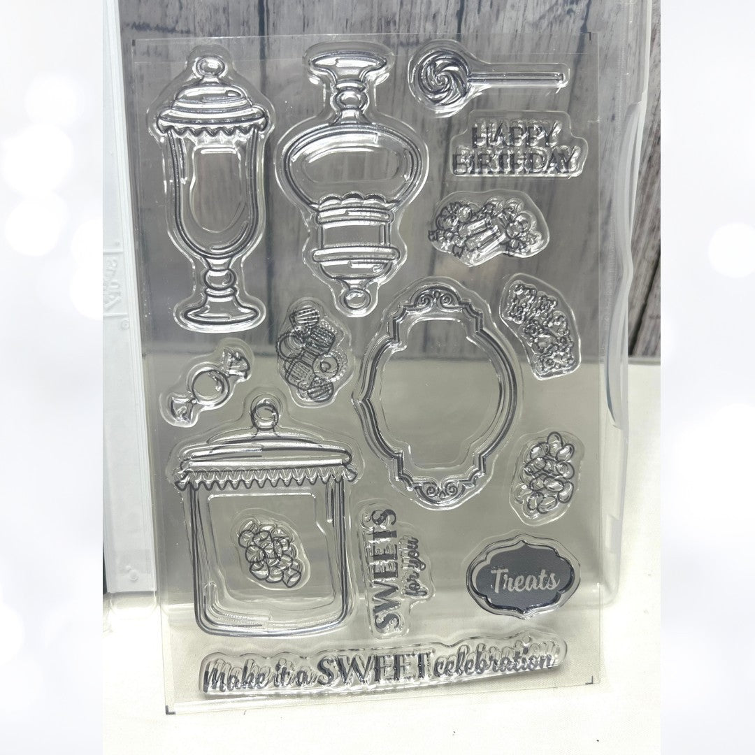 Stampin Up SWEETEST THING Candy Rubber Stamps Dies