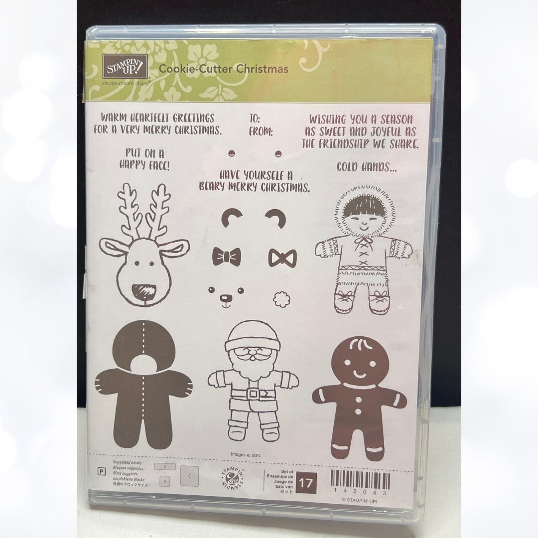 Stampin Up COOKIE-CUTTER Christmas Santa Gingerbread Rubber Stamps