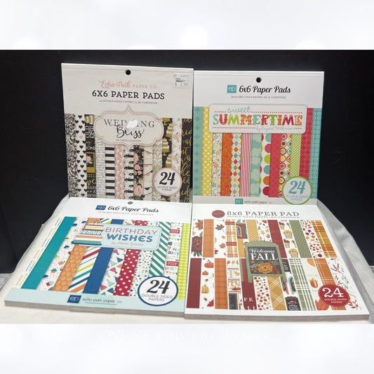 Echo Park Carta Bella SUMMER Birthday Wedding 6x6 Paper Packs Pads Cardstock Lot