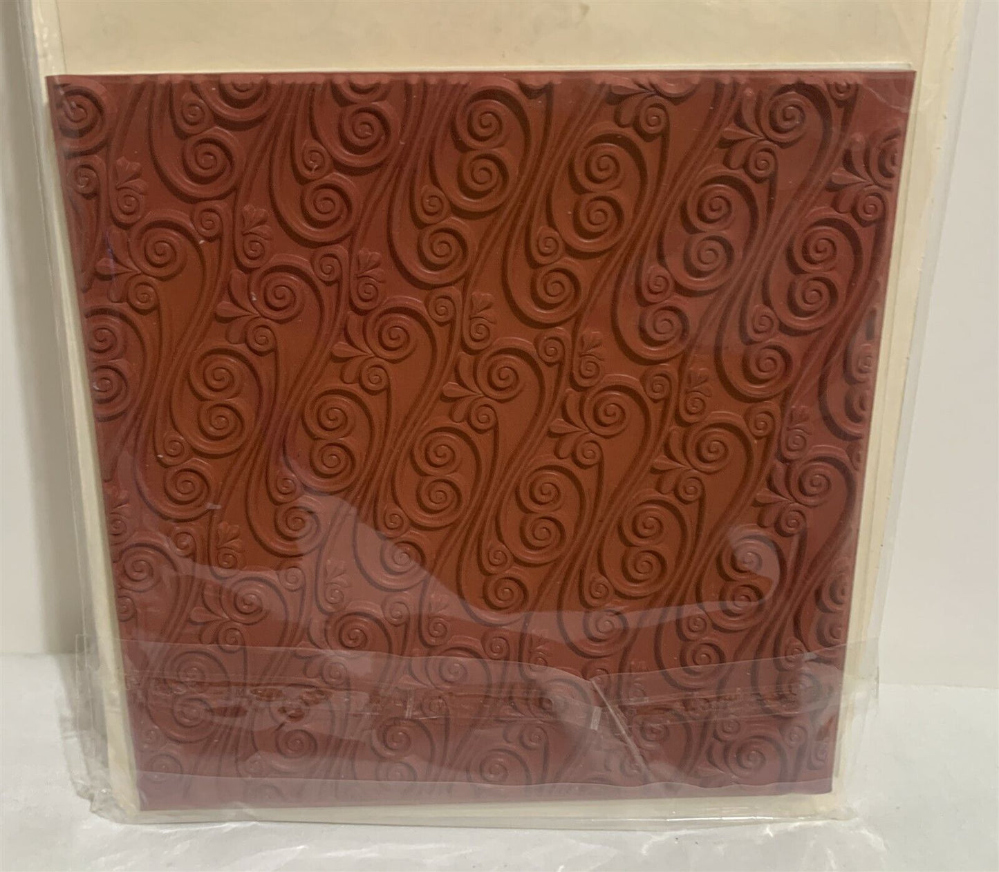 Cornish Heritage Farms SCROLL Scrapblocks Background Cling Rubber Stamp 6x6