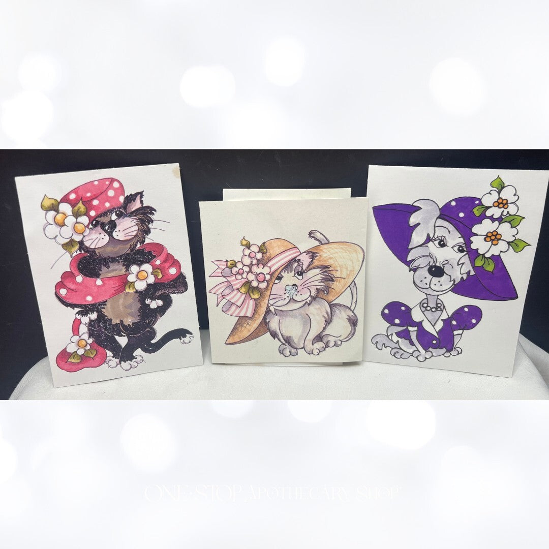 Loralie Designs CATS & DOGS Fashion Art Rubber Stamps Lot of 3