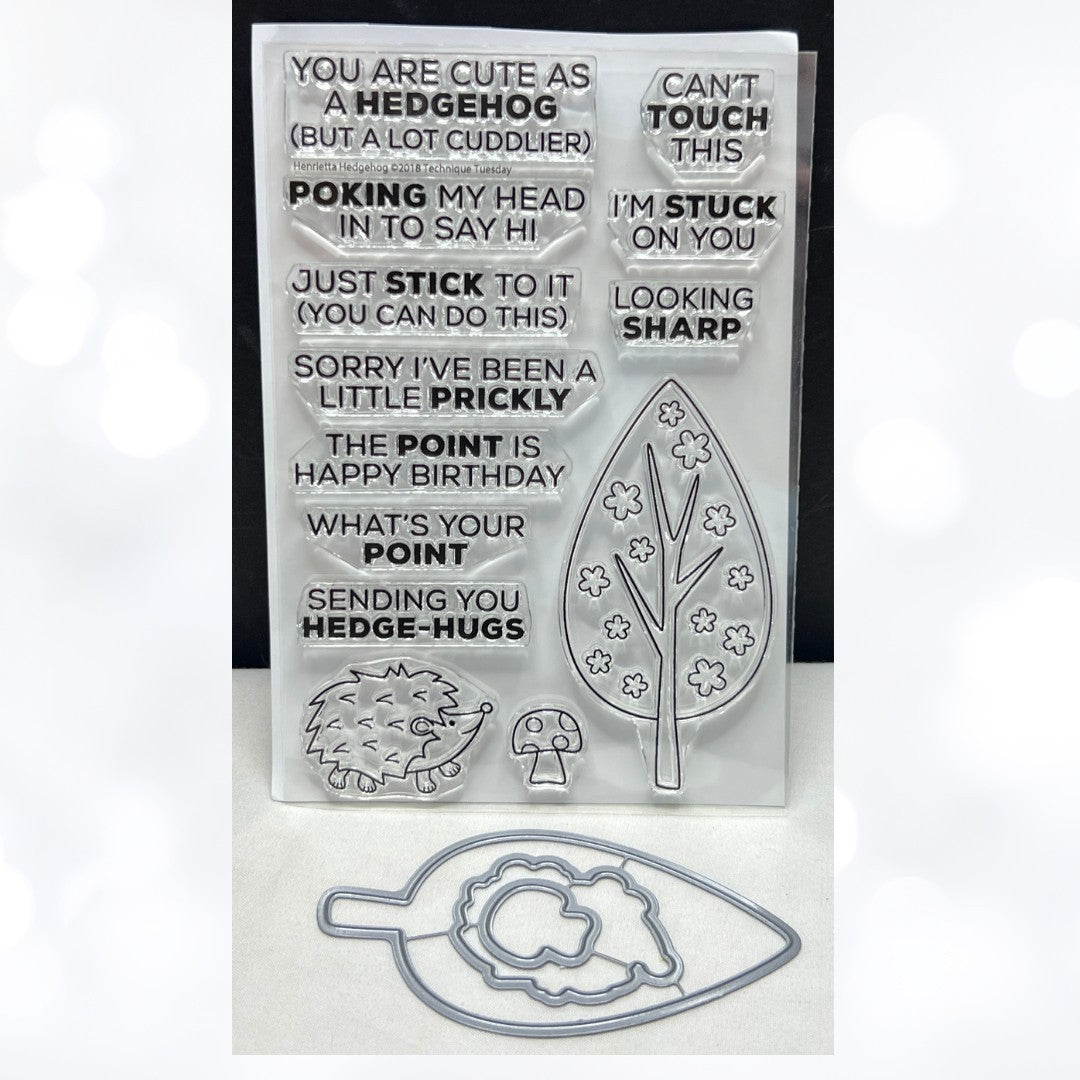 Technique Tuesday HENRIETTA HEDGEHOG Animal Funny Rubber Stamps Dies
