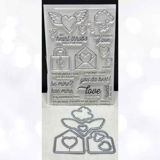 Simon Says Stamp HEARTHROB CZ Designs Valentines Love Rubber Stamps Dies