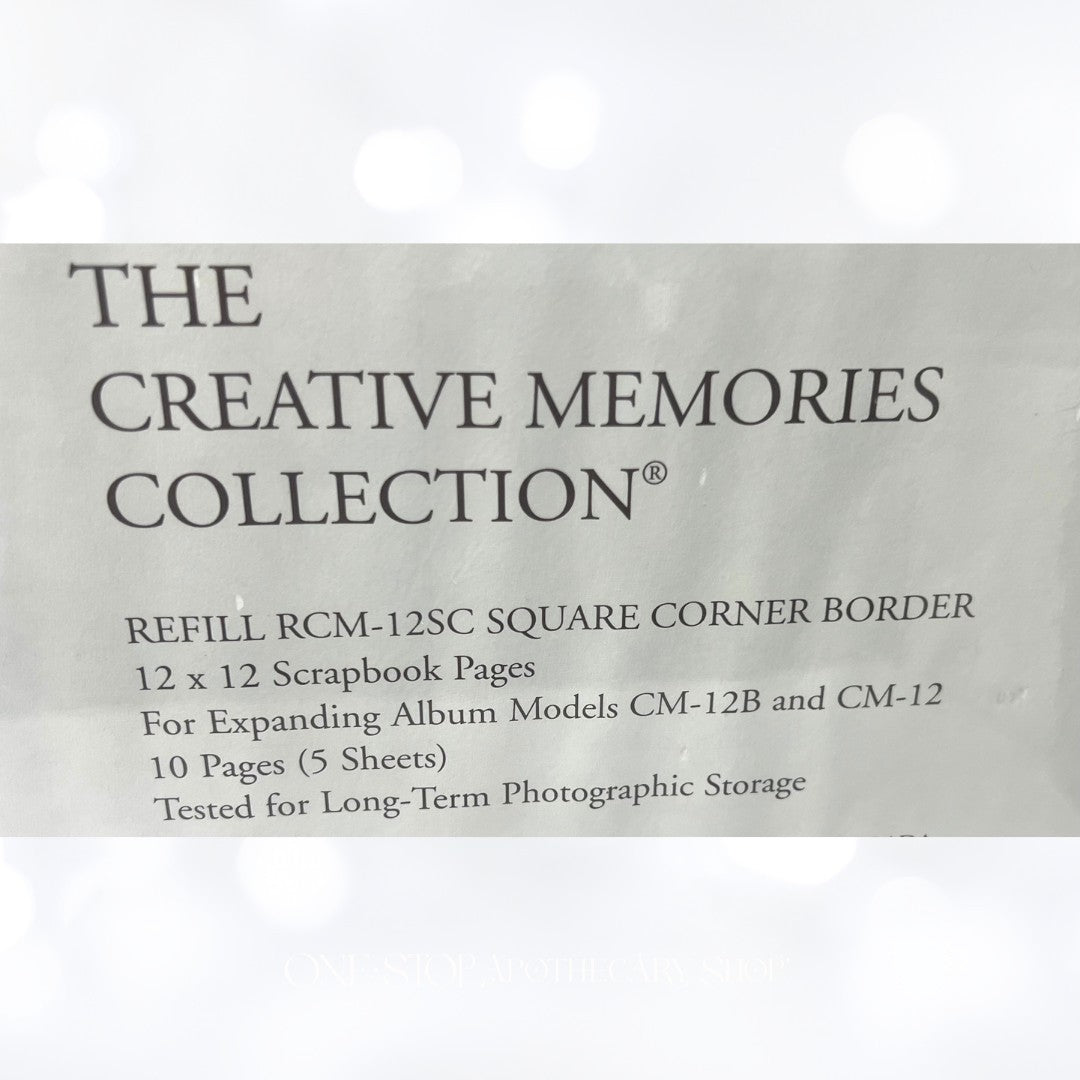 Creative Memories SQUARE CORNER BORDER 12x12 Scrapbook RCM-12SC Refill Pages