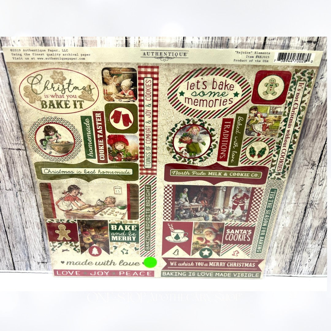Authentique REJOICE & SMITTEN 12x12 Christmas Valentines Day Paper Cardstock Lot