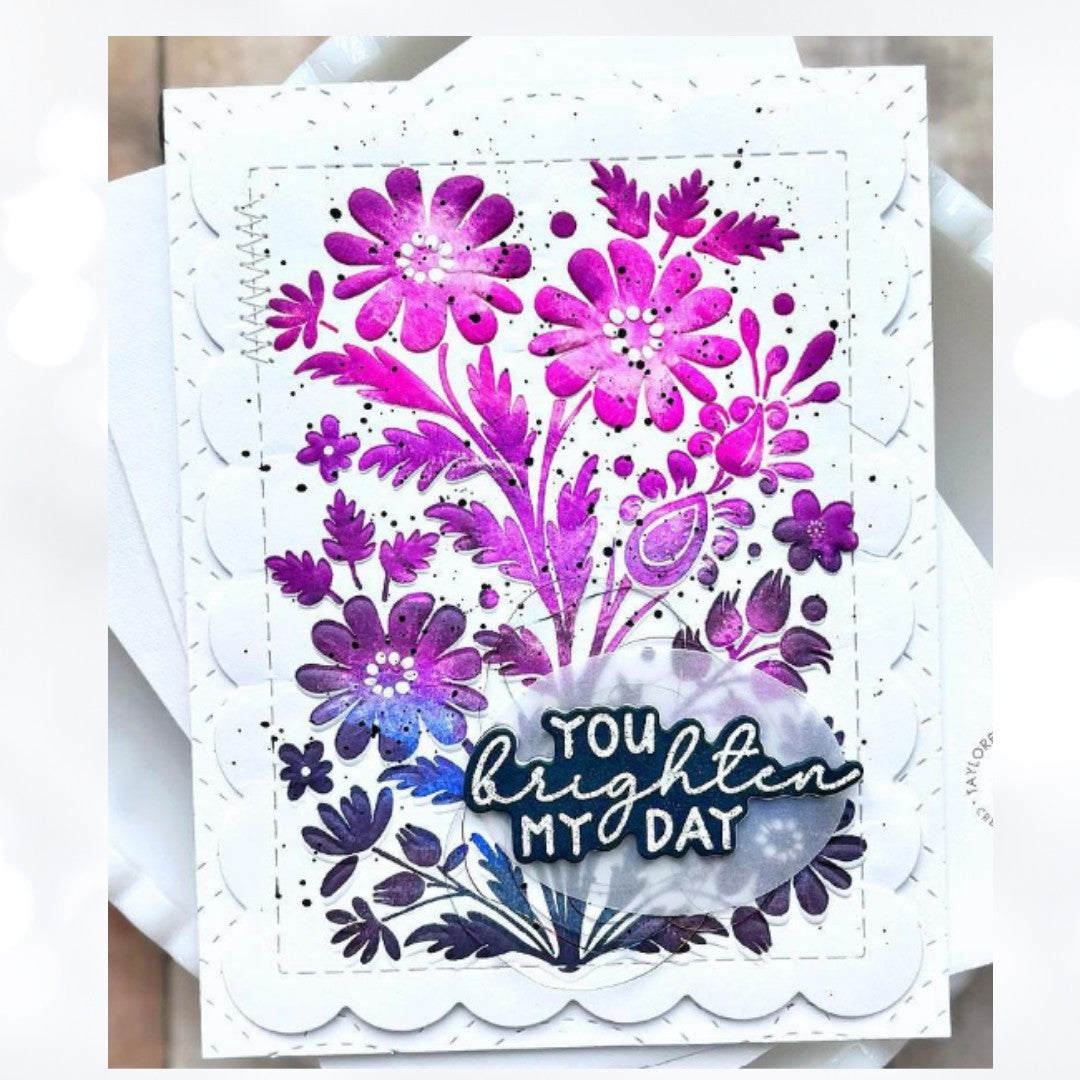 Taylored Expressions BLOOMCORE PRINT Flowers Rubber Stamp & 3D Embossing Folder