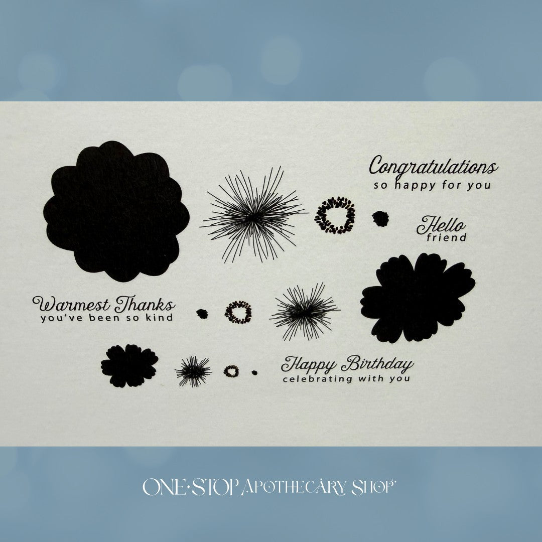 Papertrey Ink BLOOMERS Flowers Floral Rubber Stamps Dies