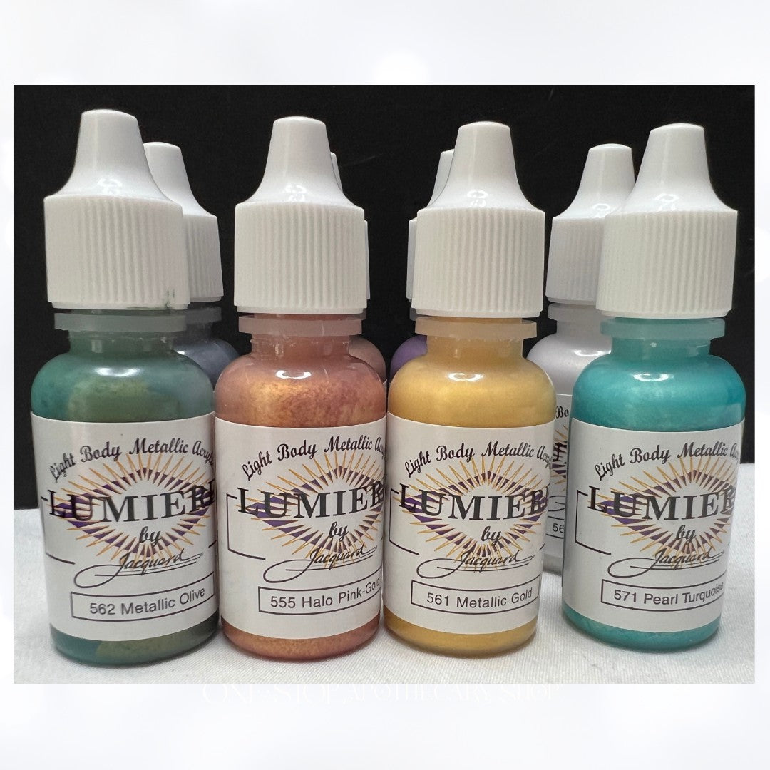 Jacquard LUMIERE Light Boday Metallic Acrylic Paint 0.5oz Lot of 8