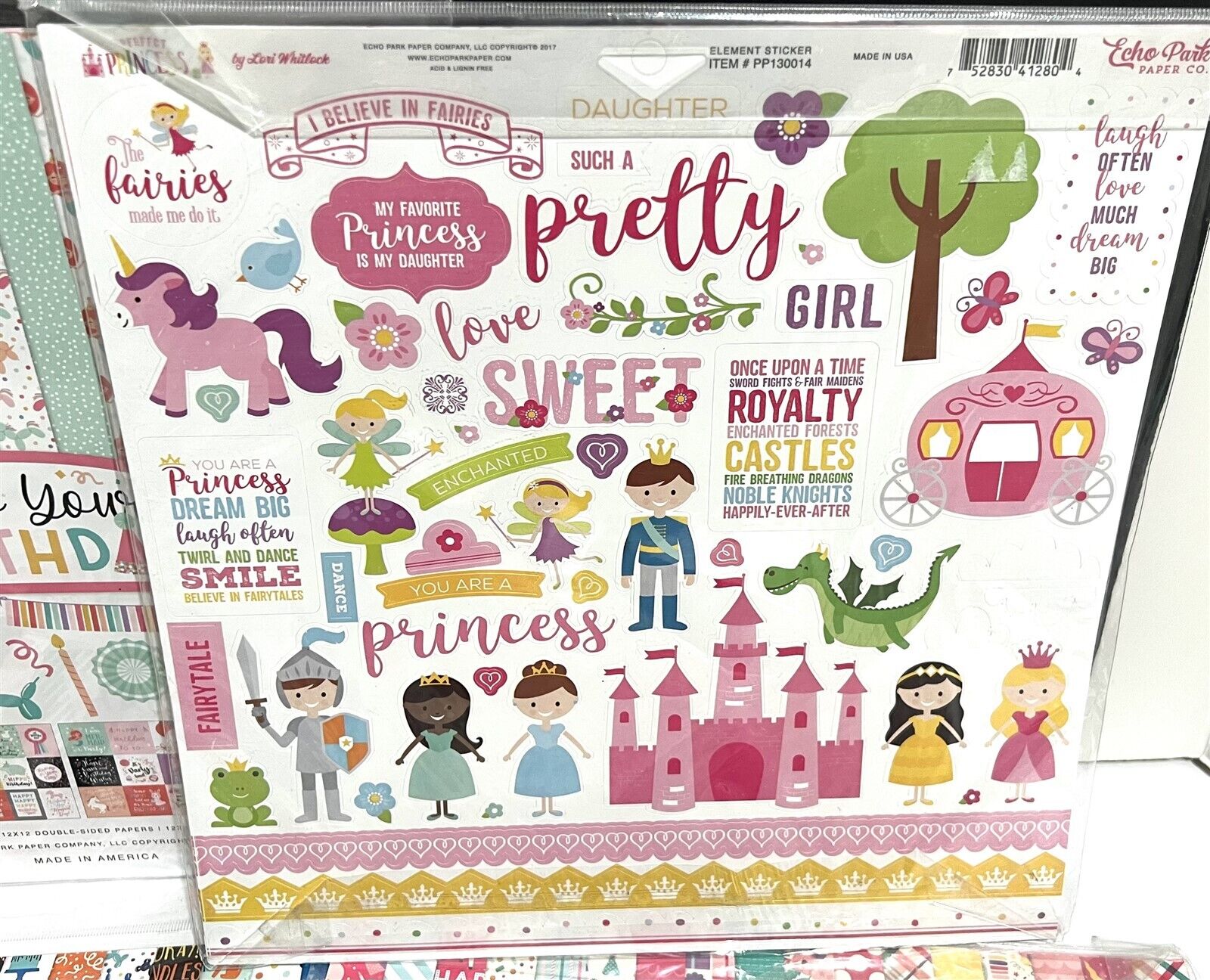 Echo Park BIRTHDAYS Princess Mermaids Boy Girl Party Scrapbook 12x12 Kits Lot