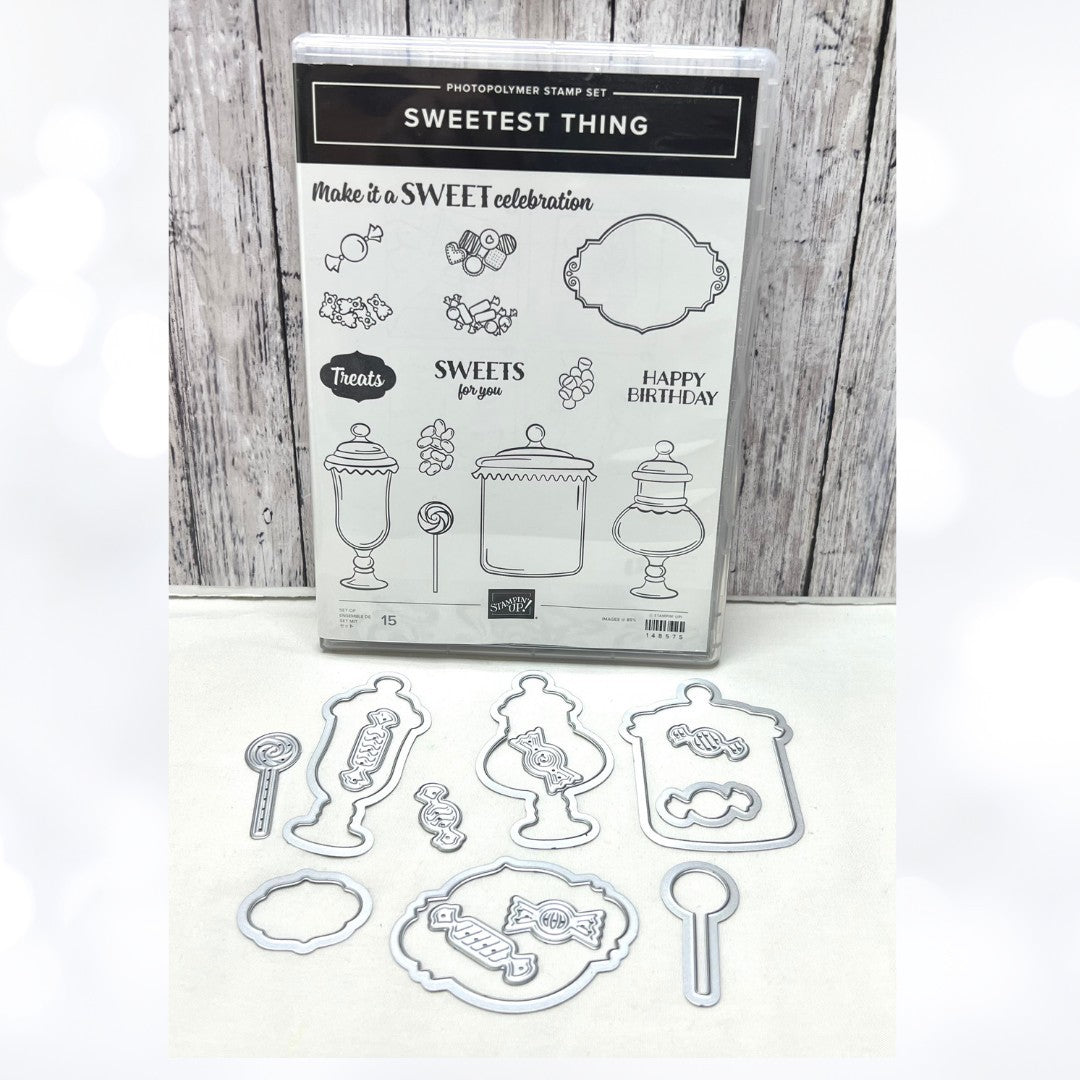 Stampin Up SWEETEST THING Candy Rubber Stamps Dies