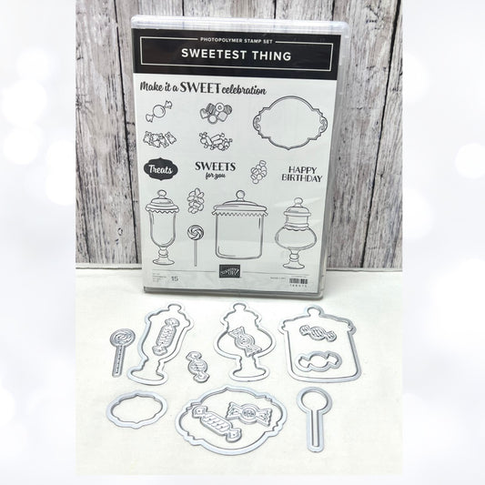 Stampin Up SWEETEST THING Candy Rubber Stamps Dies