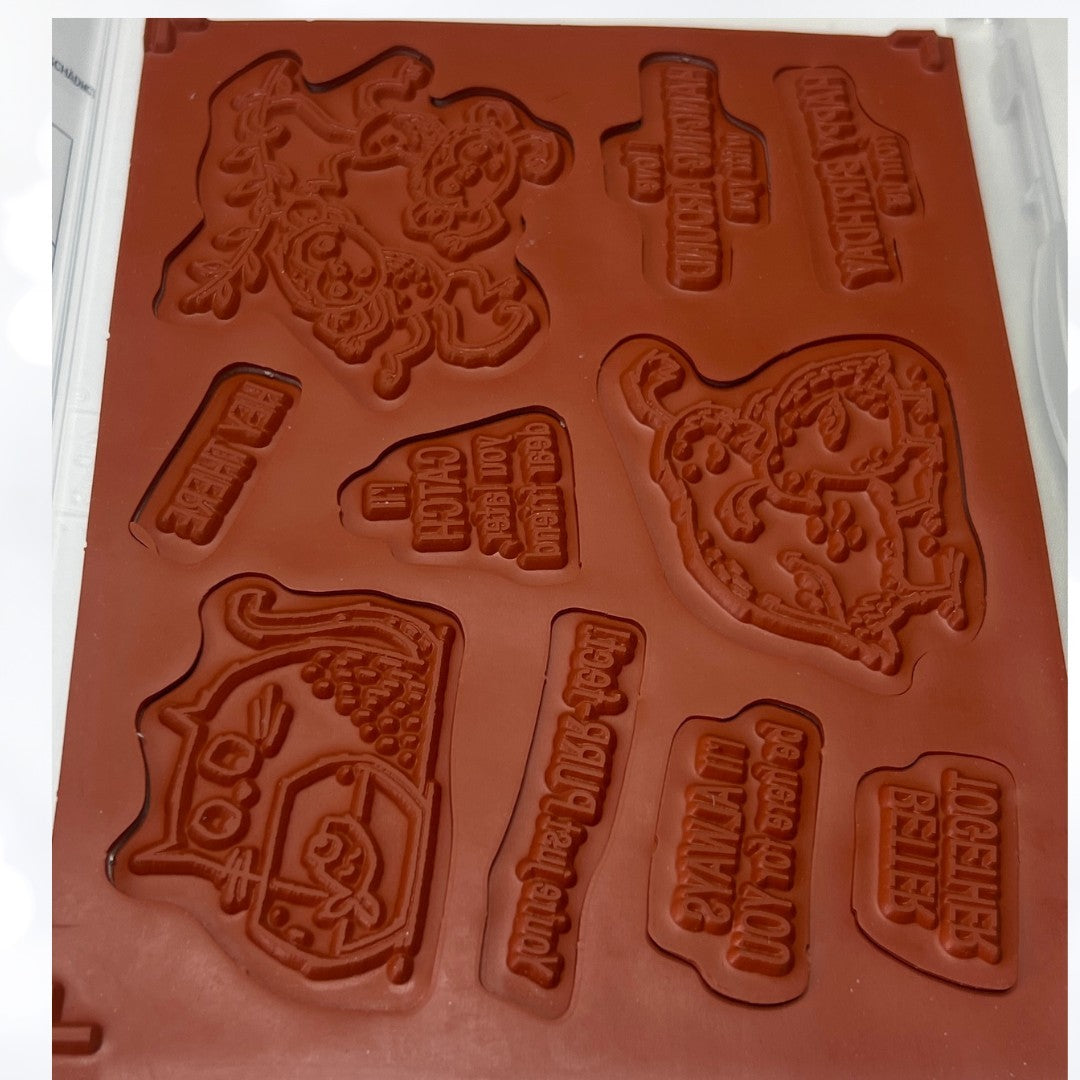 Stampin Up CATCH YOU LATER Monkey Cat Rubber Stamps