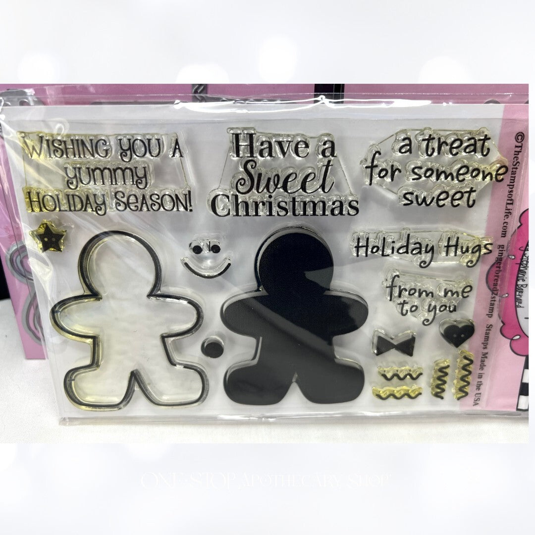 The Stamps Of Life GINGERBREAD Cookies Christmas Girl Boy Rubber Stamps Dies