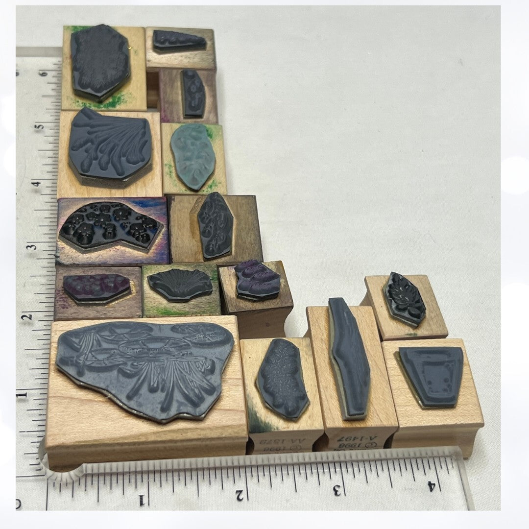 Art Impressions FOLIAGE & FLOWERS Watercolor Wood Rubber Stamps Lot of 15