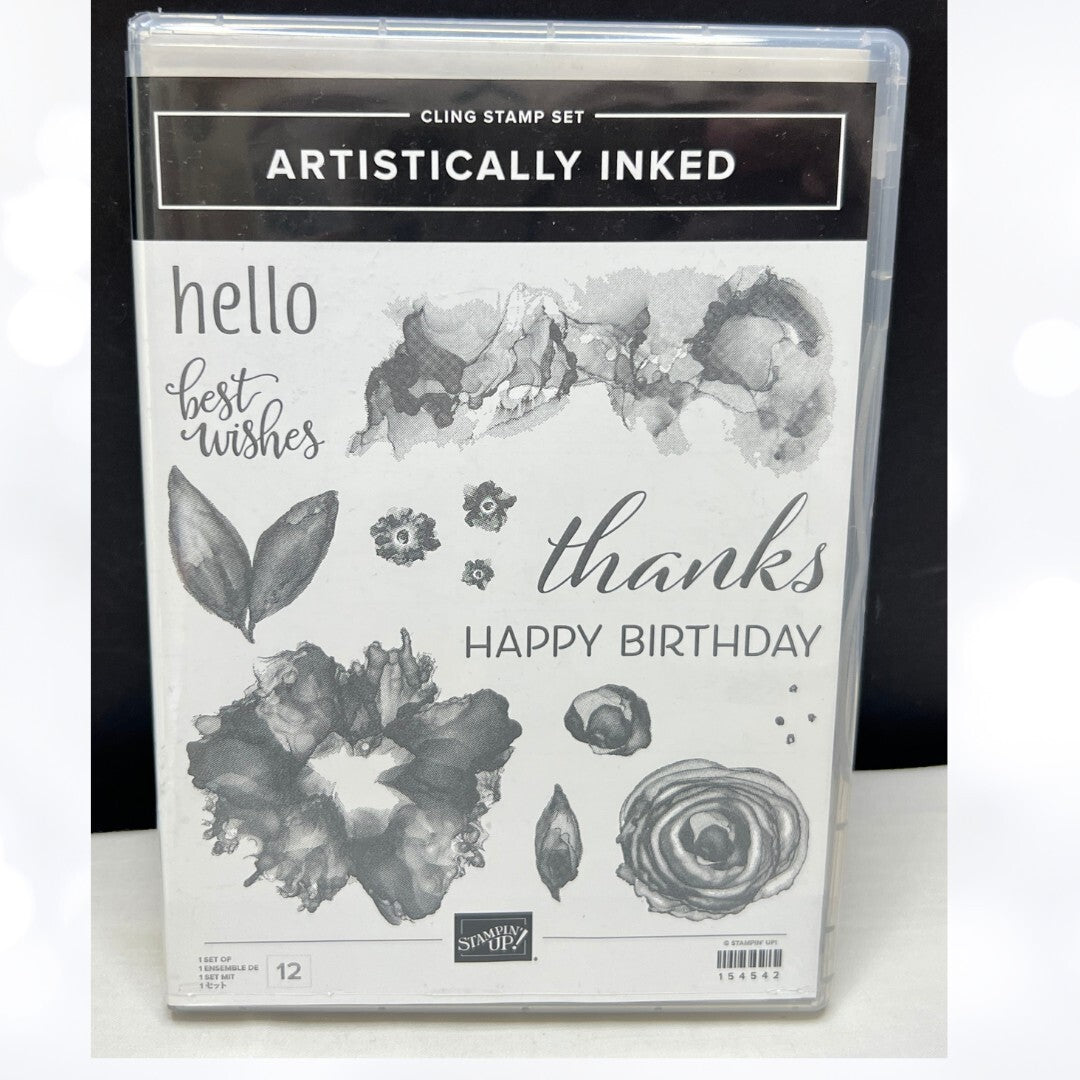 Stampin Up ARTIFICIALLY INKED Flowers Floral Rubber Stamps